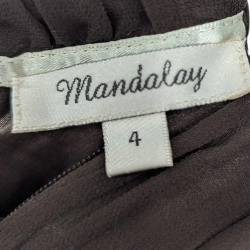 Mandalay Silk Beaded Empire Waist Maxi Dress Size 4